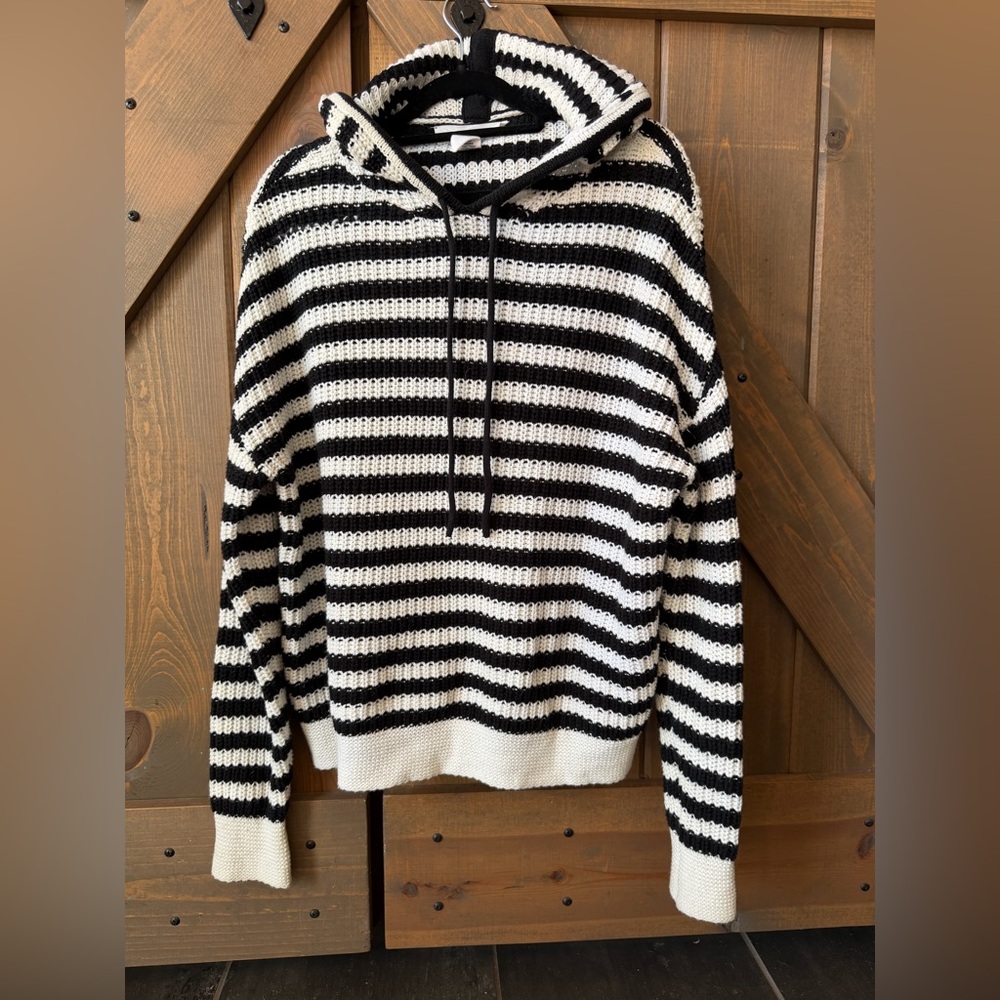 Workshop Republic Clothing Black and White Striped Sweater